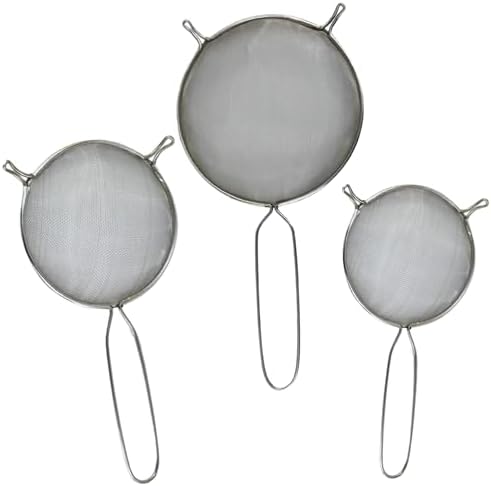 Stainless Steel Mesh Strainers Set of 3 Colander Skimmer