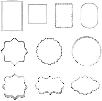 10-Piece Plaque Frame Cookie Cutters Set