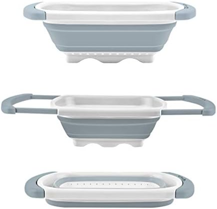 QiMH Collapsible Colander Over the Sink Silicone Kitchen Strainer
