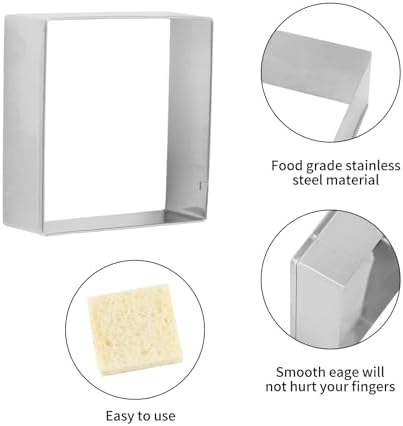 Versatile Square Cookie Cutters Set - Stainless Steel Biscuit Molds