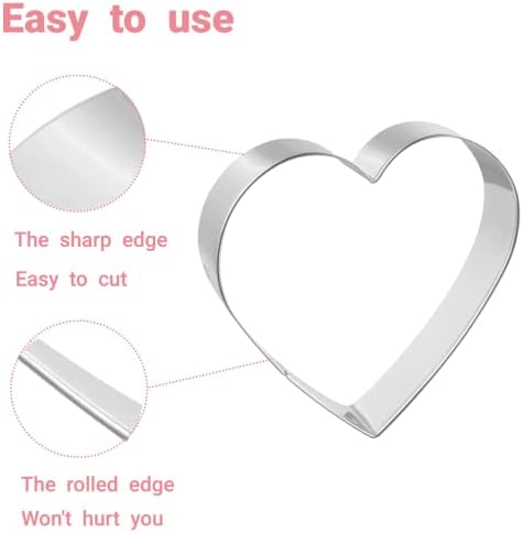5-Piece Heart Cookie Cutters Valentines Day Baking Tools