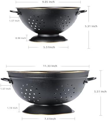 BeFare Metal Colander Set - 3-5 Qt Durable Functional Kitchen Tool