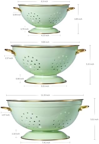Durable Metal Colander Set with 3 Sizes