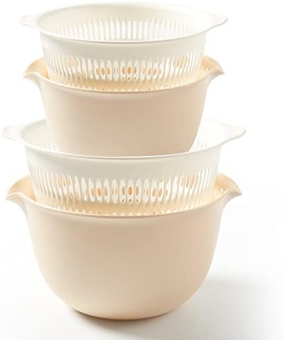 Sunkaioo 2 in 1 Kitchen Colander Set with Bowl Strainer