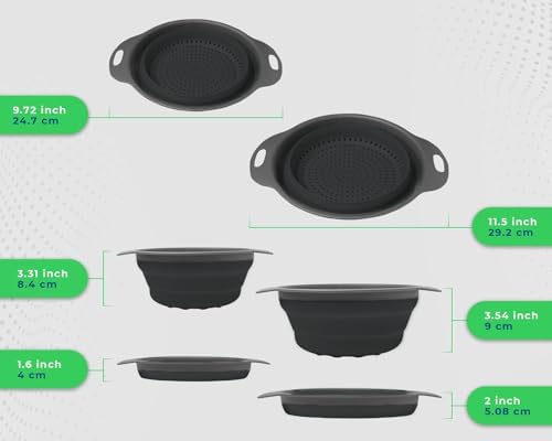Collapsible Silicone Colander - Perfect for Pasta Veggies or Fruits
