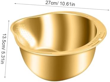 2-Piece Rice Washer Strainer Bowl Set for Kitchen Use