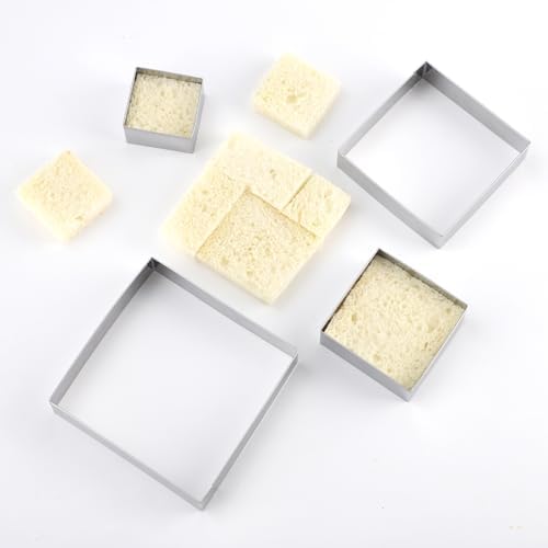Versatile Square Cookie Cutters Set - Stainless Steel Biscuit Molds