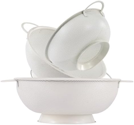 Stainless Steel Colander Set for Efficient Cooking and Straining