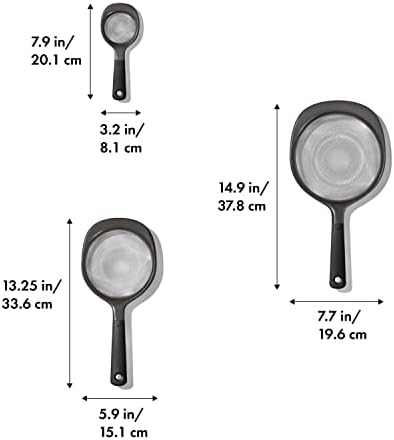 OXO Good Grips 3-Piece Strainer Set Black Efficiently