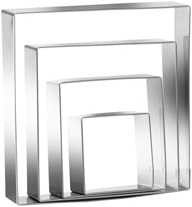 Versatile Square Cookie Cutters Set - Stainless Steel Biscuit Molds
