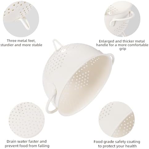 Strong Metal Colander with Double Handles for Efficient Cooking Kitchen Use