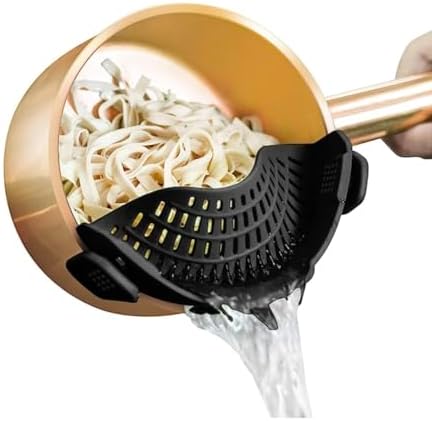 Clip-On Silicone Food Strainer Versatile Durable for Kitchen Use