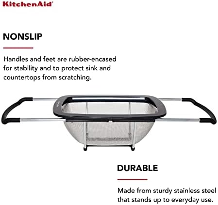 Sturdy Expandable Colander by KitchenAid Black