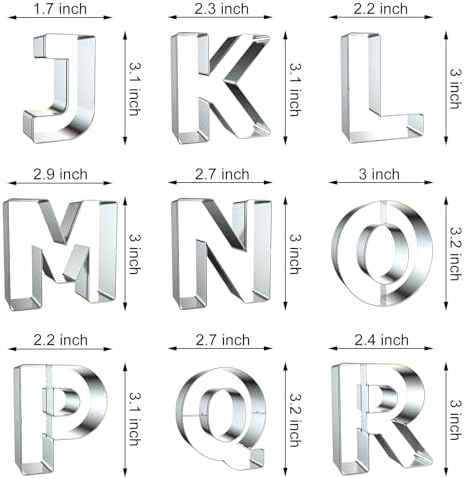 Festive Alphabet Letter Cookie Cutters Set