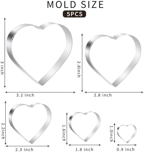 UOUYOO Heart Cookie Cutter Set