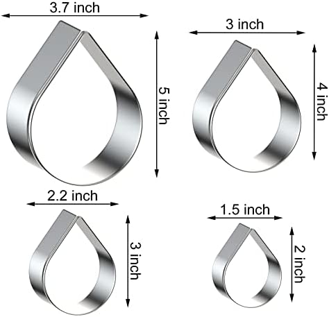 Teardrop Raindrop Cookie Cutter Set