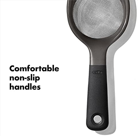 OXO Good Grips 3-Piece Strainer Set Black Efficiently