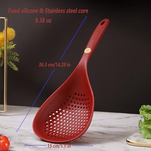 SiXiSilicone Kitchen Colander with Handle - Heat Resistant