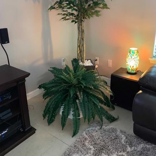 Maddowk Artificial Ferns UV Resistant Lifelike Artificial Boston Fern