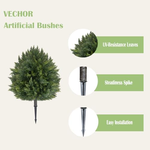 Vechor 2-Piece UV-Resistant Artificial Cypress Topiaries