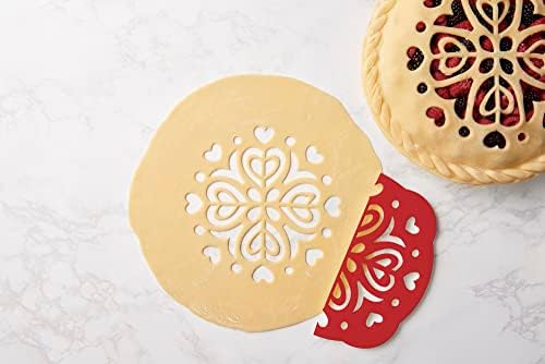 Talisman Designs 10-Inch Red Heart Pie Top Cutter