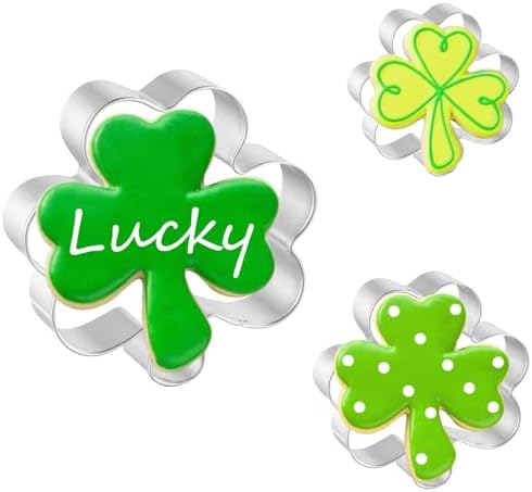 St Patricks Day Shamrock Cookie Cutters Set of 3