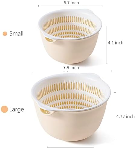 Sunkaioo 2 in 1 Kitchen Colander Set with Bowl Strainer