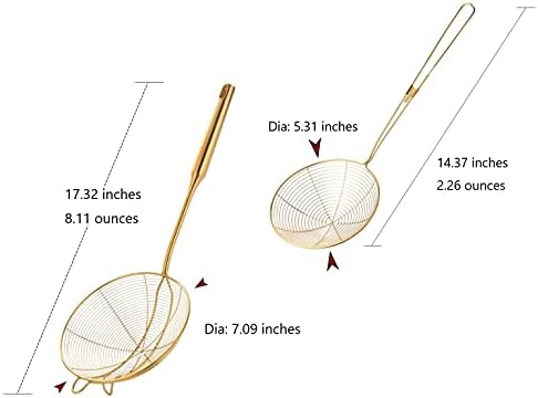 2-Piece 188 Stainless Steel Spider Strainer Skimmer Ladles