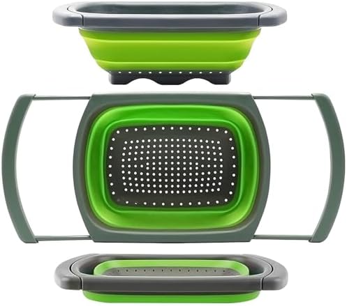 QiMH 6 Quart Collapsible Colander with Extendable Handles