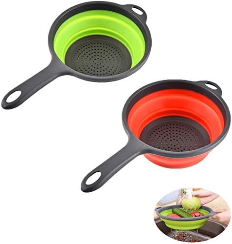 2-Pack Foldable Silicone Strainer with Handles