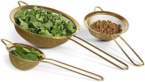Sturdy 304 Stainless Steel Strainer Set with 3 Sizes