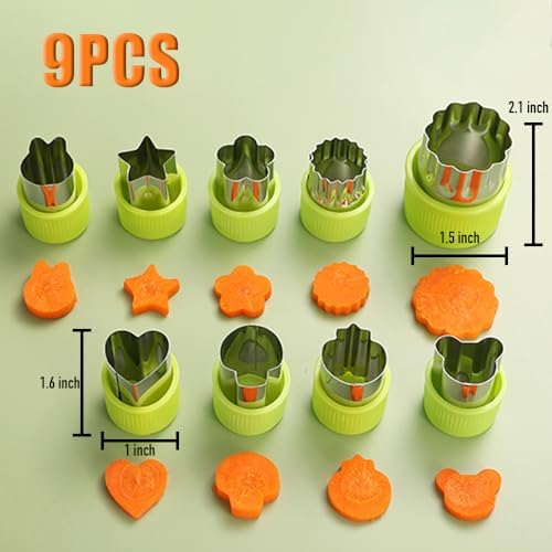 YomiFamily Fruit Vegetable Cutter Stamp Set 9 Pieces