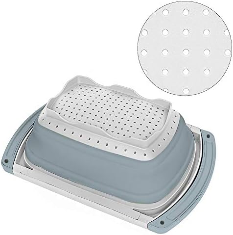 QiMH Collapsible Colander Over the Sink Silicone Kitchen Strainer