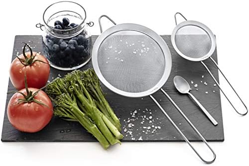 Premium 304 Stainless Steel Strainer Set - 33 55 8 Fine Mesh