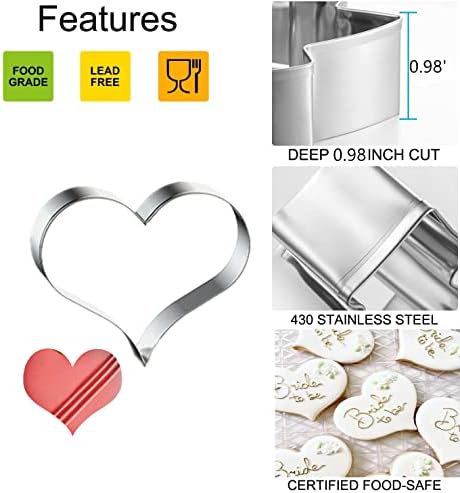 Stainless Steel Heart Cookie Cutters for Baking