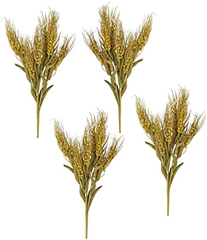 Set of 4 Natural Looking Artificial Sage Green Wheat Bushes 20 H