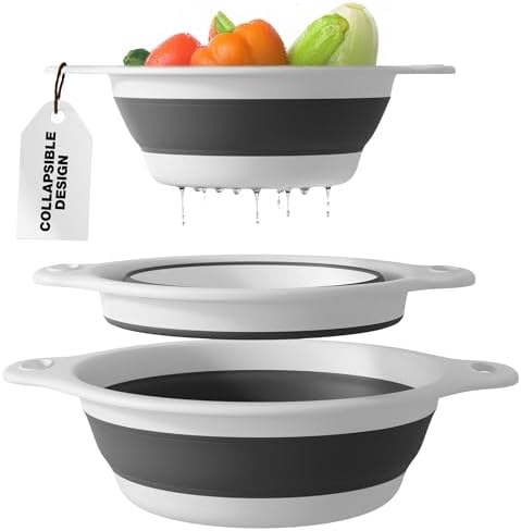 Gevoli Collapsible Colanders Set for Kitchen Use