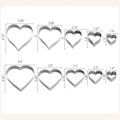Sweet Valentines Day Heart Cookie Cutter Set