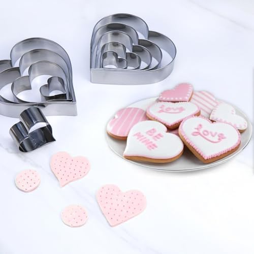 Sweet Valentines Day Heart Cookie Cutter Set