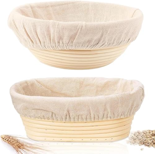 Sourdough Baking Made Perfect 2-Piece Round Oval Proofing Baskets with Indonesian Rattan