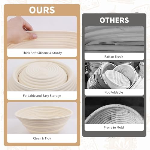 Sourdough Baker Set Silicone Proofing Baskets for Baking