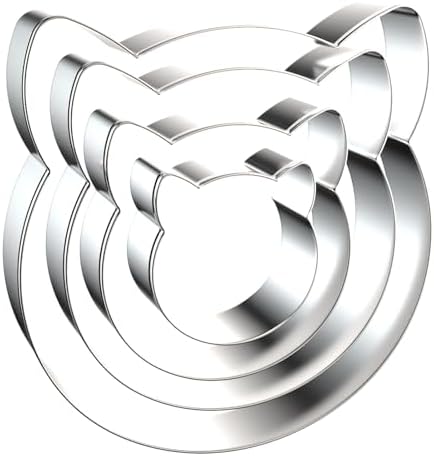Stainless Steel Cat Face Cookie Cutters Set