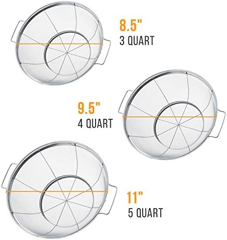 US Kitchen Supply 3-Piece stainless steel colander set