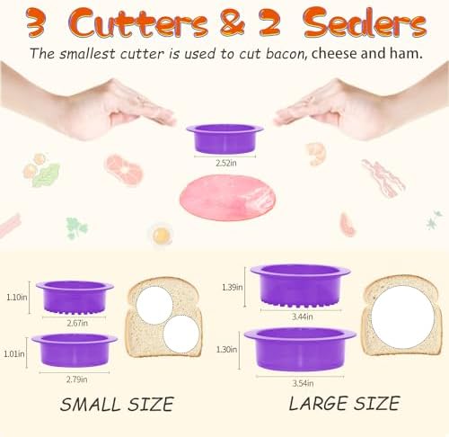 HiYZ 5 Pack Crustless Sandwich Cutters
