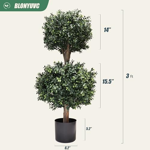 Two-Piece Artificial Boxwood Double Ball Topiaries