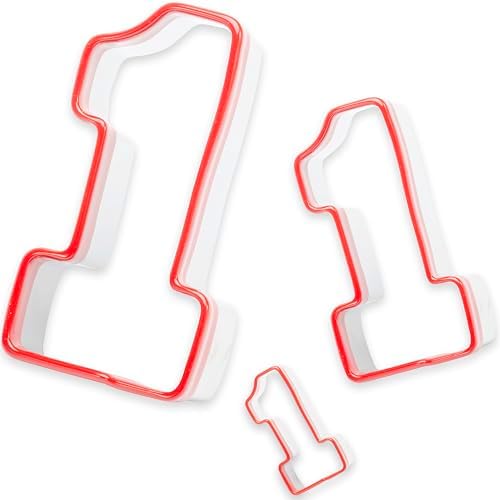 3-Piece Number One Cookie Cutters Set 5 4 3 Inch