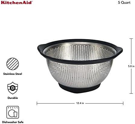 5 Quart KitchenAid Stainless Steel Colander Black