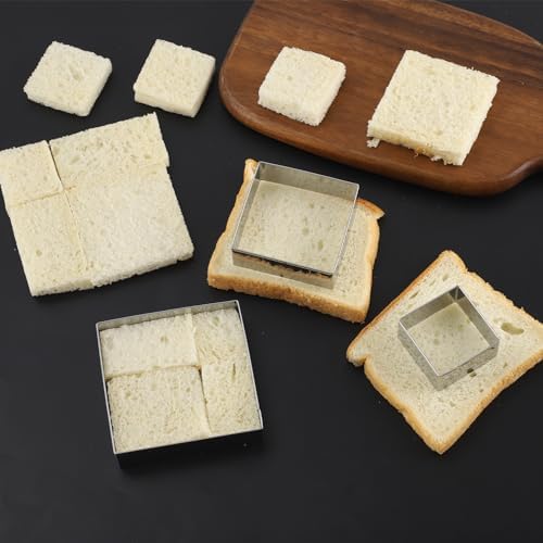 Versatile Square Cookie Cutters Set - Stainless Steel Biscuit Molds