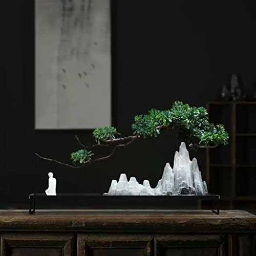 Chinese-Style Welcome Pine Artificial Bonsai Tree Gray