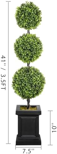 Set of 2 Realistic Boxwood Topiaries Outdoor Use 35ft